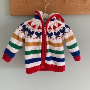 Hanna Anderson fleece lined gnome sweater
